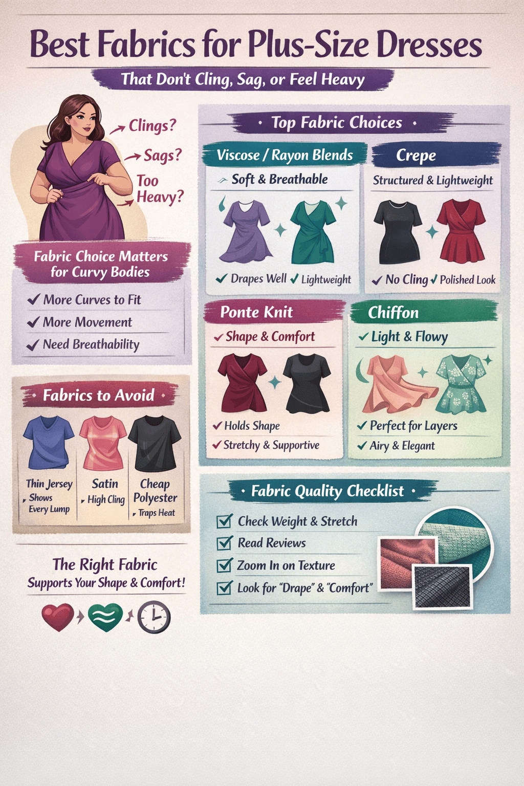 Best Fabrics for Plus-Size Dresses