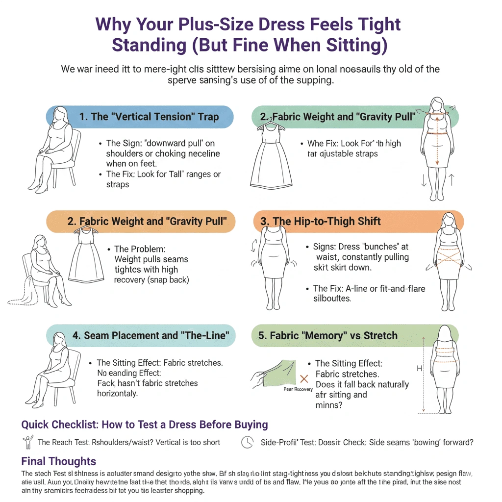 Why Your Plus-Size Dress Feels Tight Standing (But Fine When Sitting)